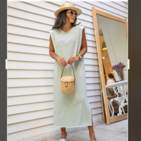 Midi dress with Shoulder Pads - Picture 2 of 3